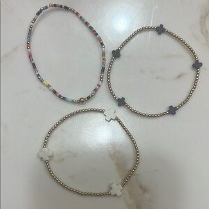 Elegant Gold and Multicolor Beaded Bracelet Trio